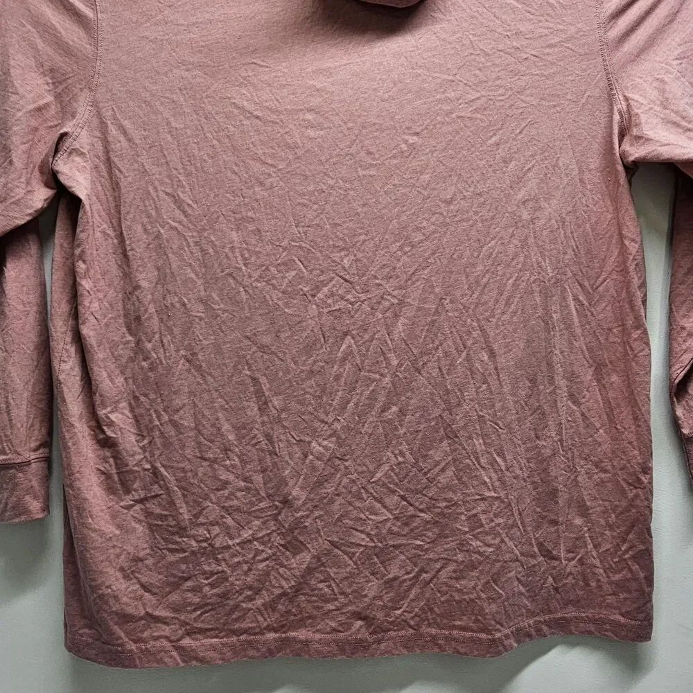 Southern Proper Hooded Long Sleeve Tee XXL Muscadine Pink Peach Pocket Logo 50/5